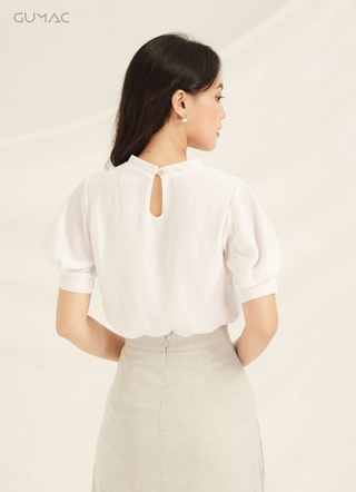 Áo cổ nơ tay phồng AA899 GUMAC