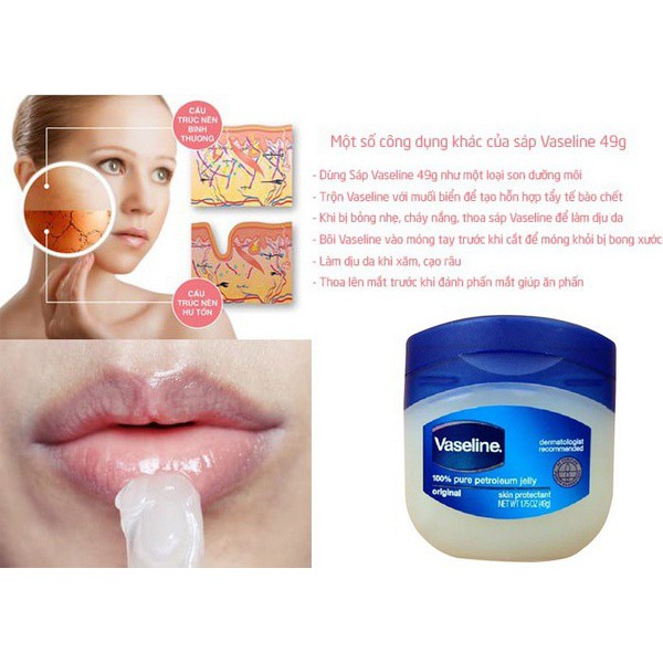 Sáp dưỡng ẩm Vaseline 100% Pure Petroleum jelly Original