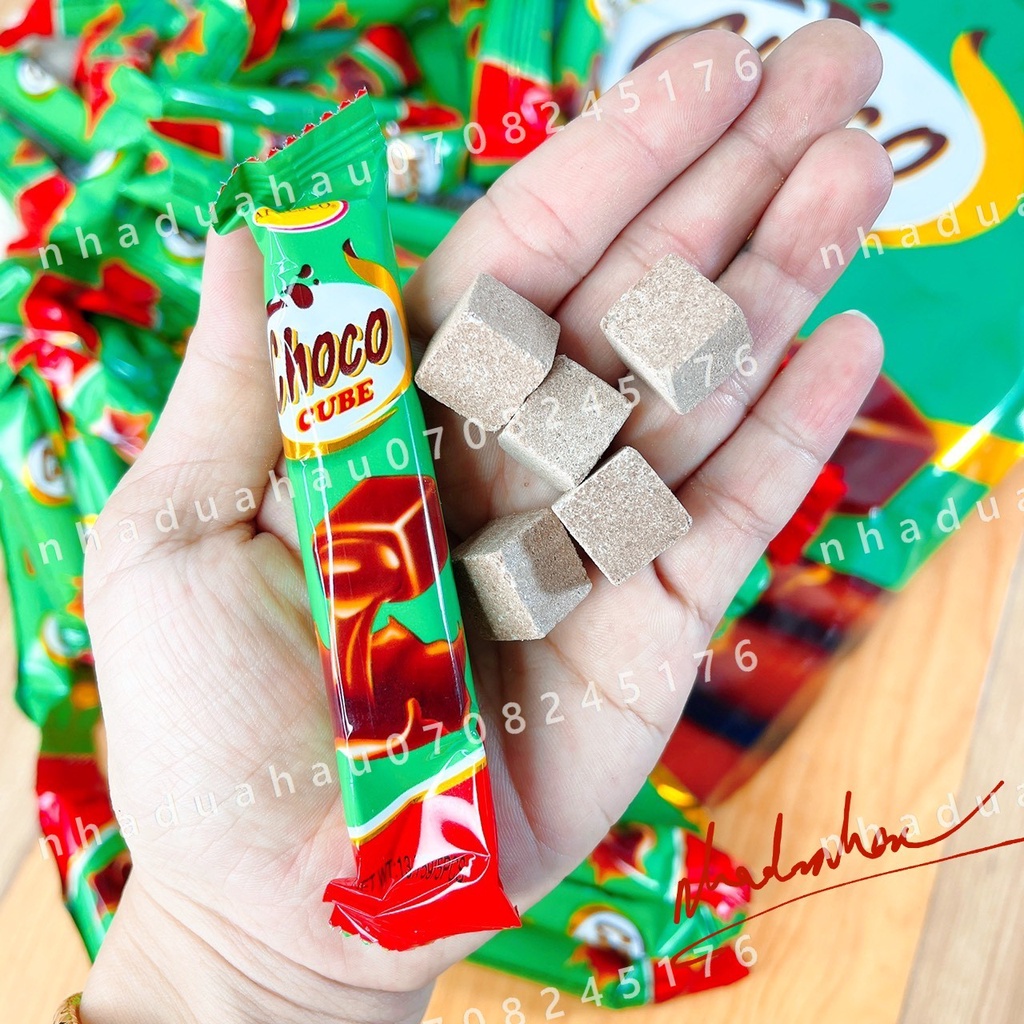 Một gói kẹo choco cube viên nén Hongkong gói lớn gồm 50 thanh nhỏ 687.5g