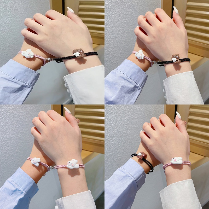 Vòng tay nam châm thiết kế dễ thương phong cách đơn giản cho cặp đôi