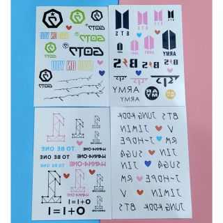 Tattoo (hình xăm) BTS, Wanna one, GOT7, Twice