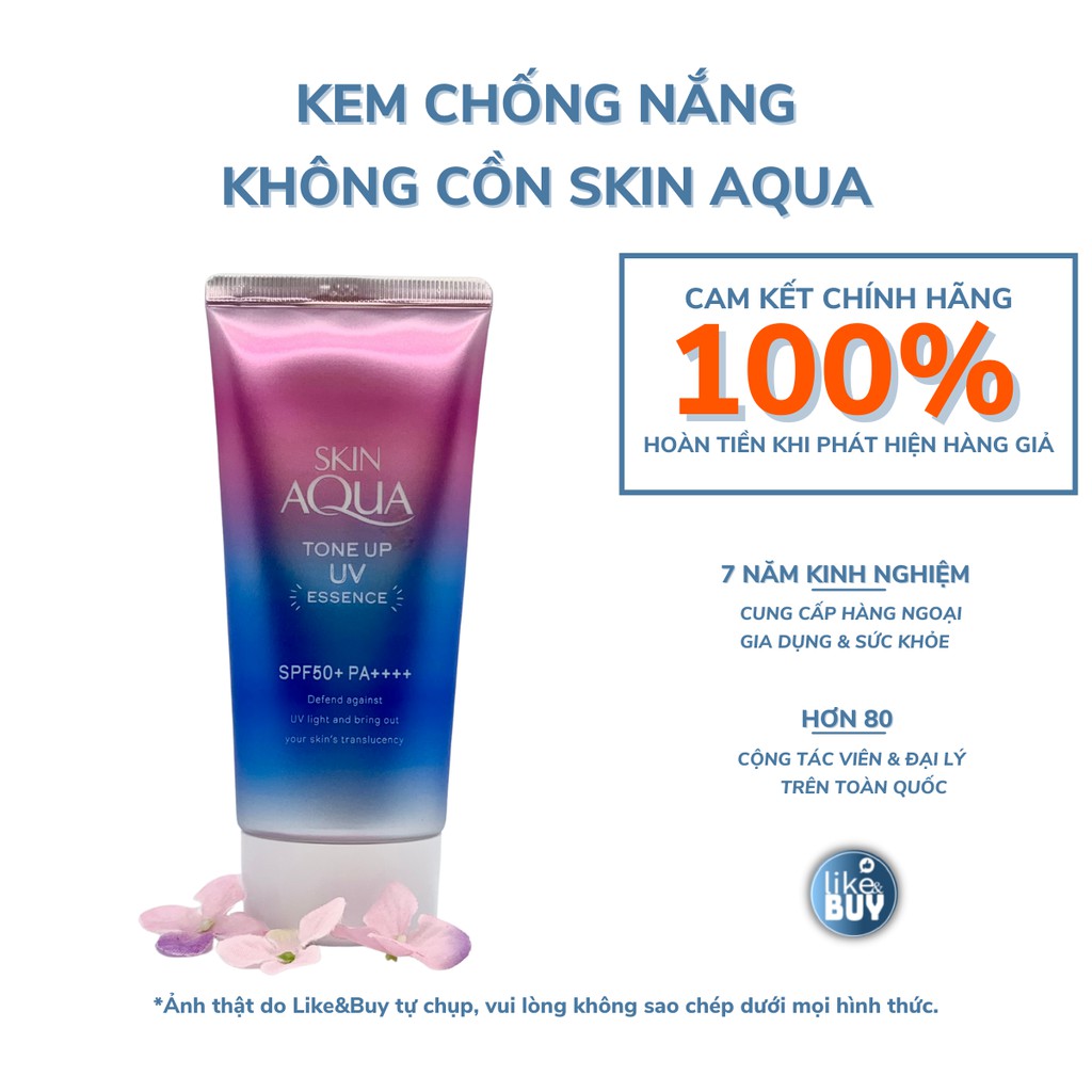 Kem chống nắng không cồn Skin Aqua Tone Up UV SPF50+ nâng tone - hàng nội địa LikeandBuy