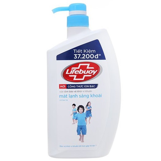 ( Xanh nhạt )Sữa tắm Lifebuoy mát lạnh sảng khoái 850gr