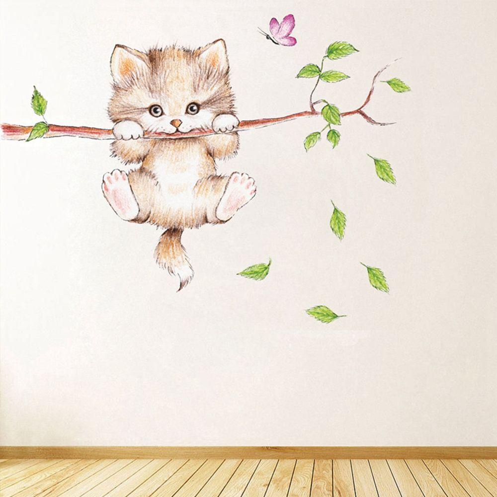 Sticker Dán Tường Chống Thấm Nước Họa Tiết Động Vật Dễ Thương Để Trang Trí Phòng Bé