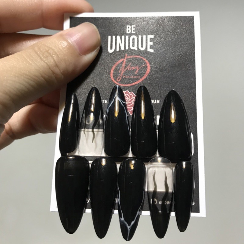 [NAILBOX] Bộ móng giả Simple Black - dùng được nhiều lần