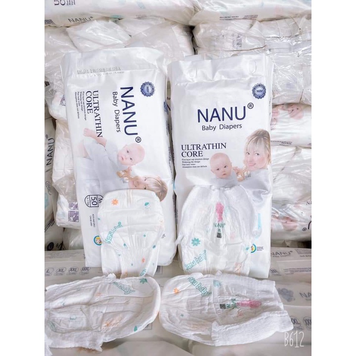 Bịch 50 miếng bỉm quần Nanu cao cấp cho con yêu size S, M, L, XL