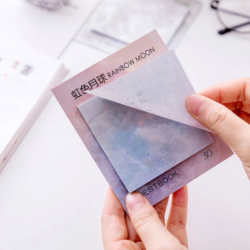 1 Bộ Giấy Ghi Chú Họa Tiết Hành Tinh Mặt Trăng Trái Đất C6341