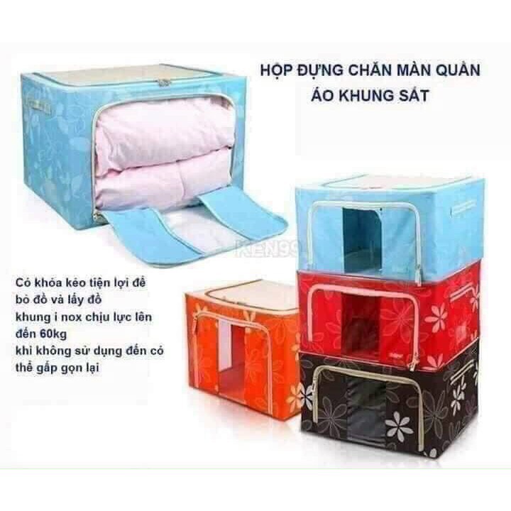 TÚI VẢI KHUNG THÉP ĐỰNG CHĂN - CẤT QUẦN ÁO BỌC VẢI SỢI POLYESTE