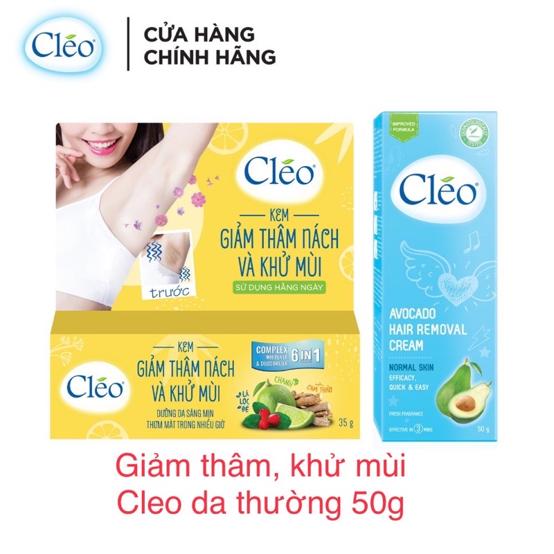 BỘ ĐÔI KEM KHỬ MÙI, GIẢM THÂM NÁCH VÀ TẨY LÔNG CLEO