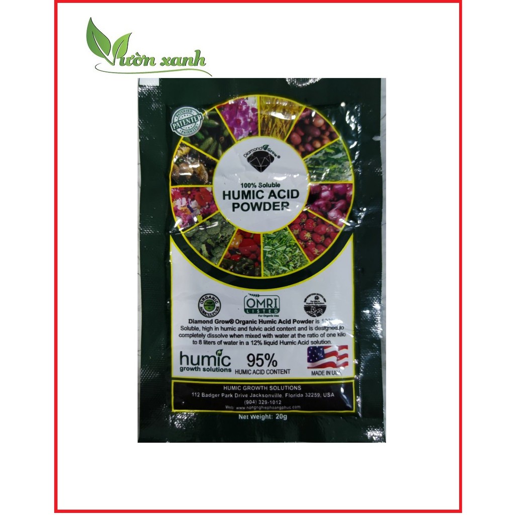 (SIÊU HOT) Phân bón Humic Mỹ gói 20gr tiện lợi, dùng kích rễ , trộn cùng phân cá bón cây rất tuyệt