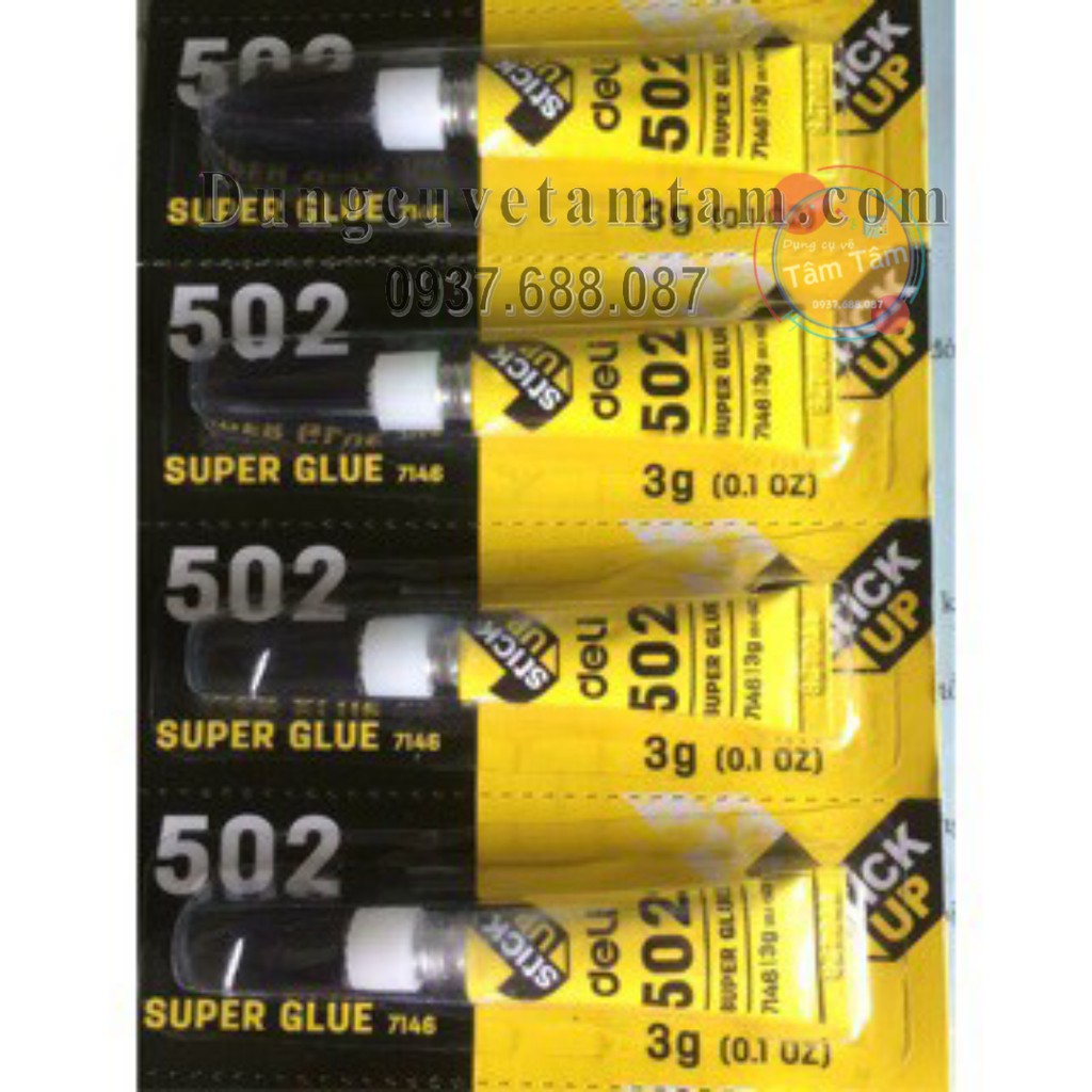 [ TÂM TÂM ]-Keo dán sắt Deli 502 mã 7146, Keo dán Super Glue Deli -Mô hình