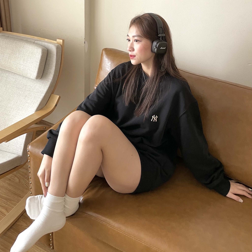 Áo Sweater Nỉ Thêu Logo NY/ LA Nhiều Màu Phong Cách Hàn Quốc