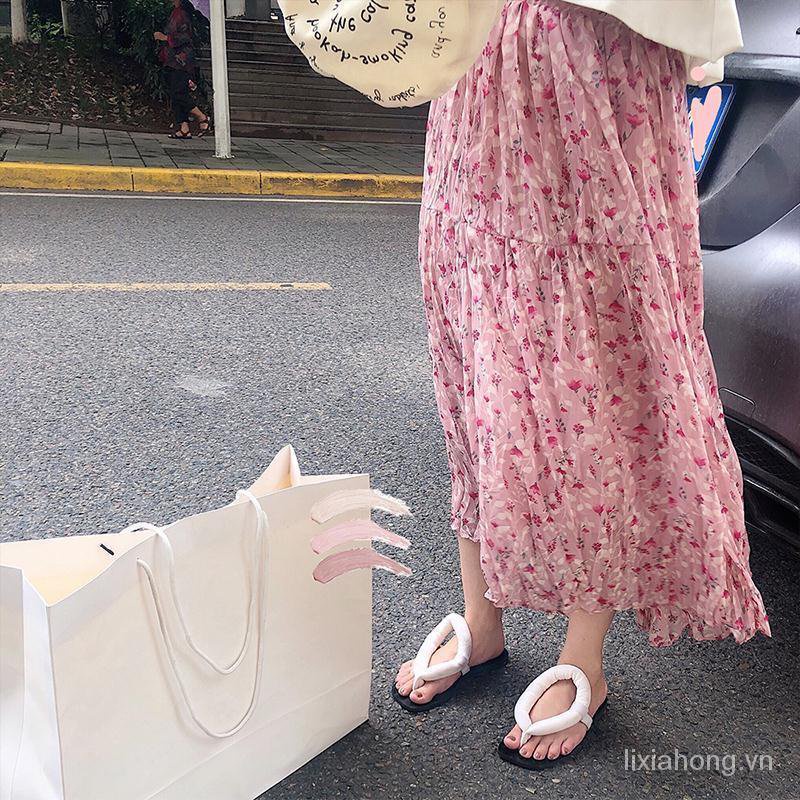Chân Váy Chiffon Lửng In Hoa Phối Bèo Phong Cách Hàn Quốc Thời Trang Mùa Hè Mới Cho Nữ | BigBuy360 - bigbuy360.vn