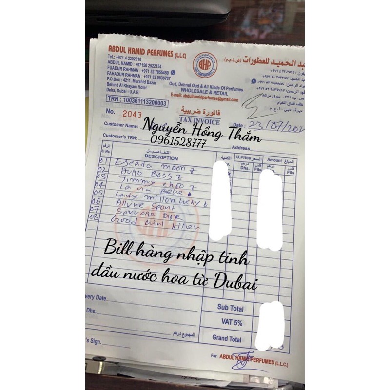 [CHÍNH HÃNG Hàng Loai 1  ] Set 10 Lăn Tinh Dầu Dubai Nam Nữ thơm lâu kèm Bill | BigBuy360 - bigbuy360.vn