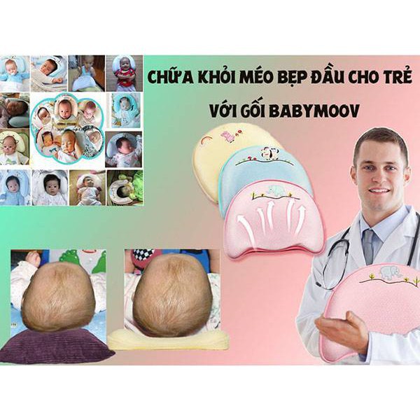 Babymoov Gối chống méo đầu, gối cao su non chống bẹp đầu an toàn khi sử dụng cho trẻ sơ sinh