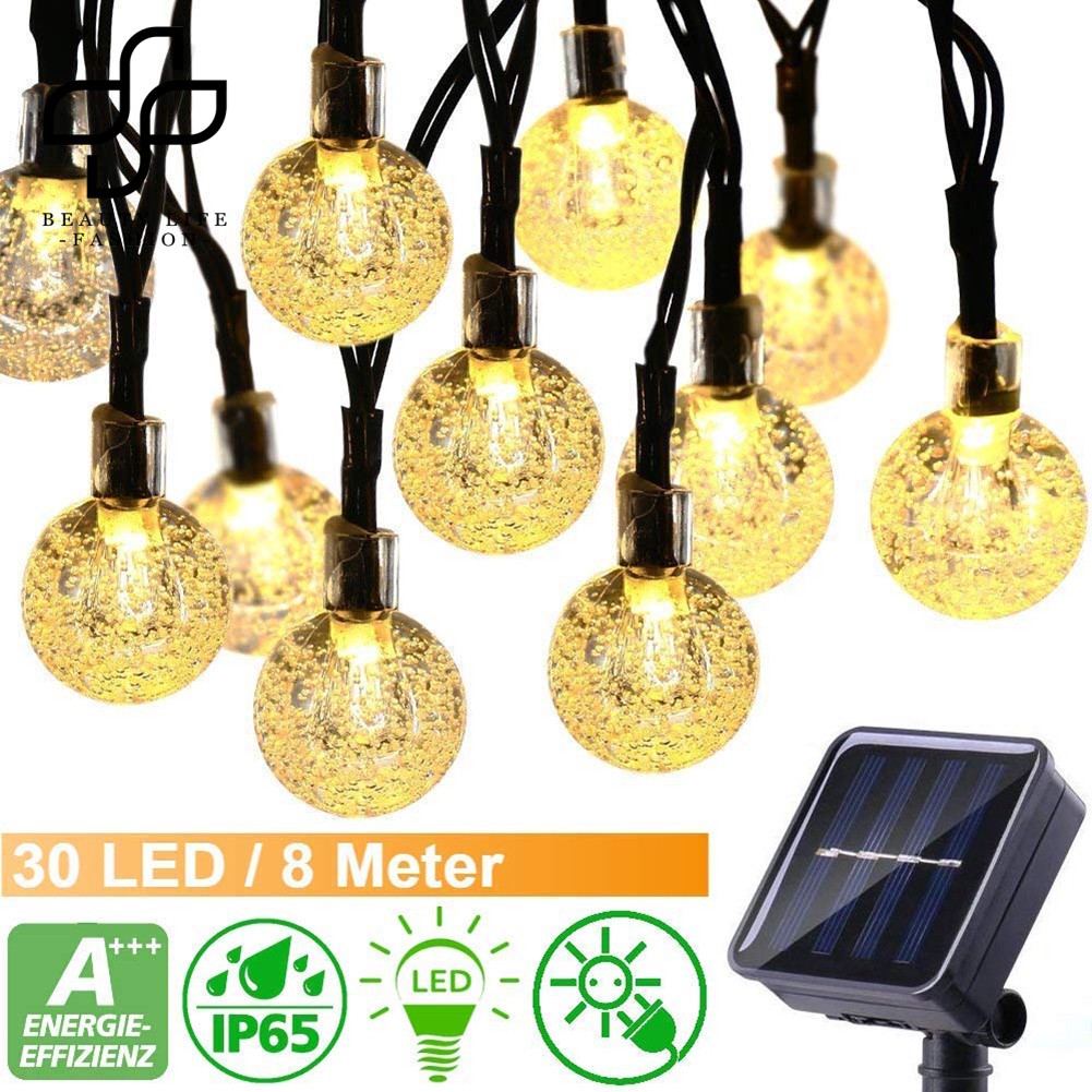 ⭐BEAUTY-30LED Outdoor Solar Powered Bulb Ball Light Lamp Decor