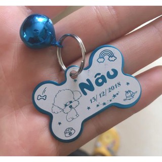 Thẻ khắc tên chó mèo 2 mặt