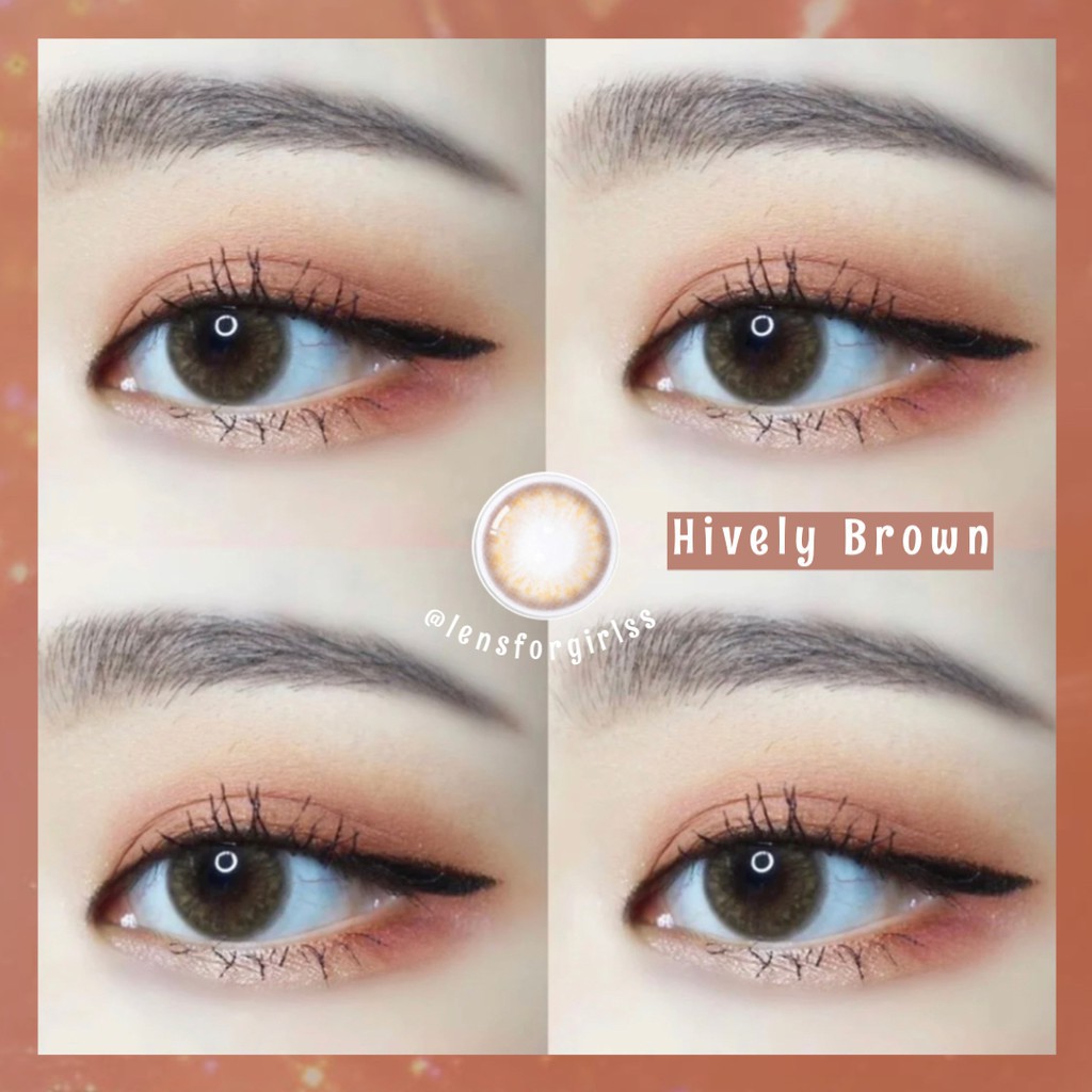 kính áp tròng cận Kính áp tròng HIVELY BROWN của Olens (Hsd 3-6 tháng)