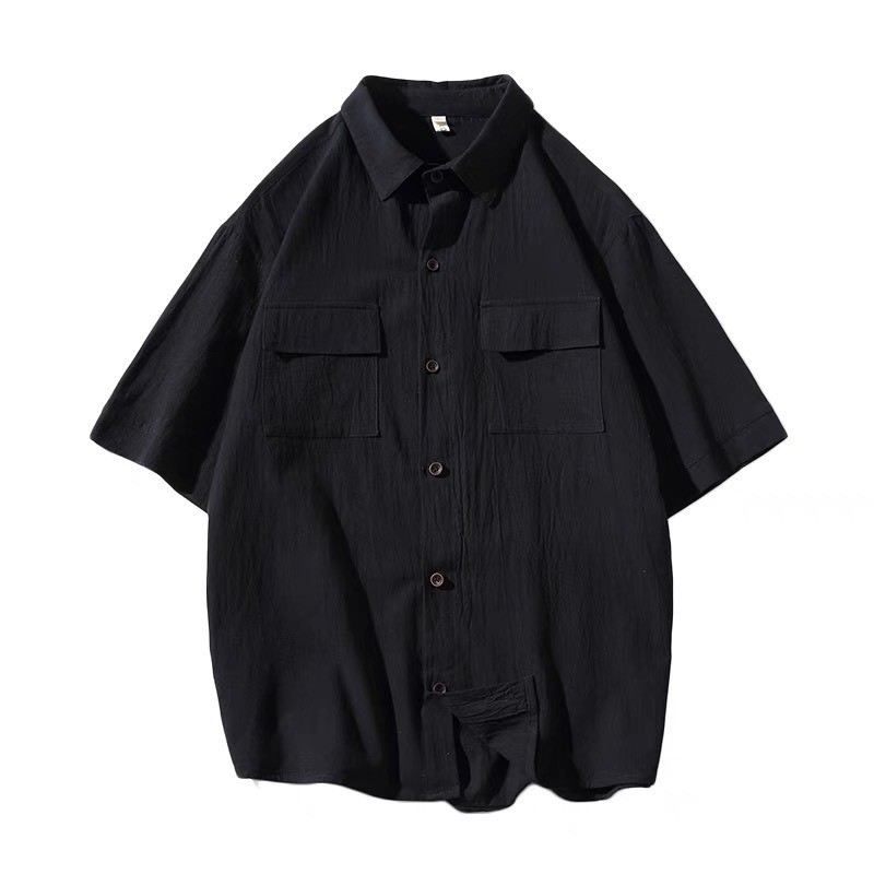 Áo sơ mi nam, Áo đũi nam cổ bẻ cộc tay - OMAN SM33 | BigBuy360 - bigbuy360.vn