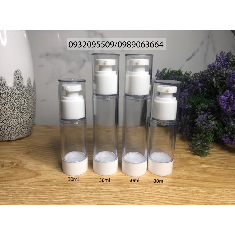 Chai hút chân không 50ml đựng serum mỹ phẩm