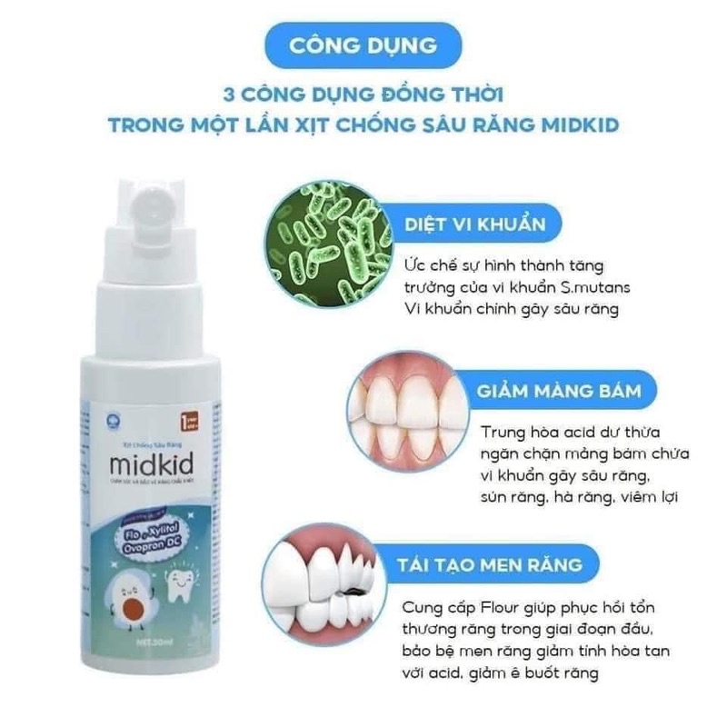 Xịt Midkid xịt chống sâu răng cho bé
