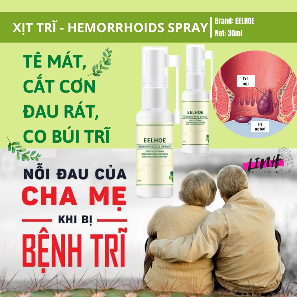 {Tức tốc} Xịt Co Búi Trĩ Hemorrhoids Spray 30ml EELHOE giúp giảm đau nhanh, co tự nhiên,giảm đau ngứa.
