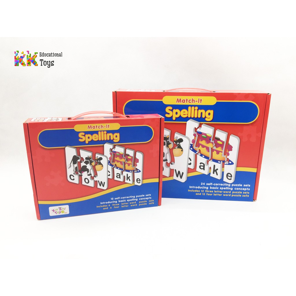 Đồ chơi giáo dục: Bộ thẻ ghép hình và từ tiếng Anh-Match it - Spelling game- KK store