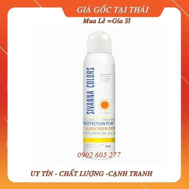 [hàng chính hãng] Xịt chống nắng sivana Thái Lan 150ml