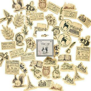 Bộ 46 sticker vintage cổ điển Trang trí handmade, scrapbook