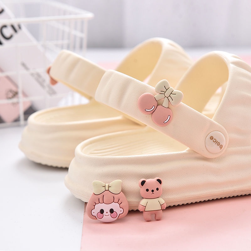 Dép bánh mì đế cao Dép đi biển Dép dễ thương Dép Sandal Họa Tiết Hoạt Hình Thời Trang Mùa Hè