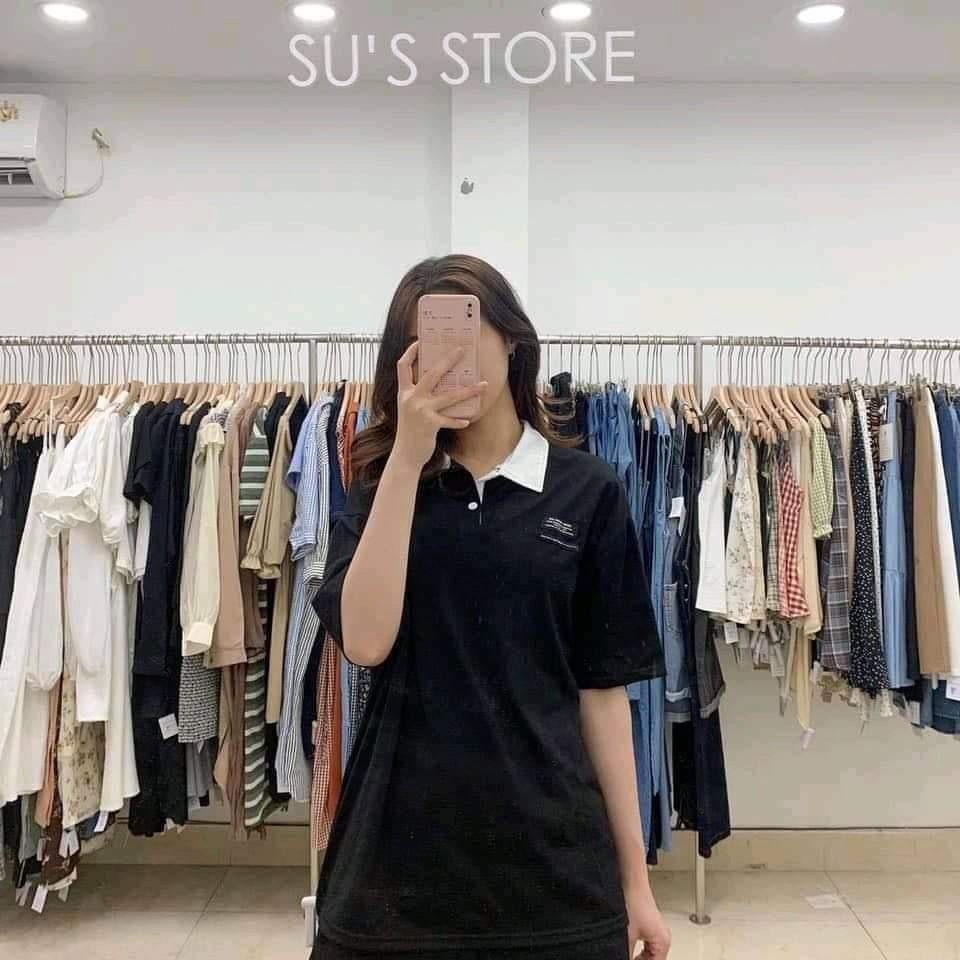 Áo Thun Polo Nữ Tay Lỡ Có Cổ Phông Form Rộng Freesize Unisex Mặc Đi Học, Cặp, Nhóm, Lớp In Hình Dễ Thương M700