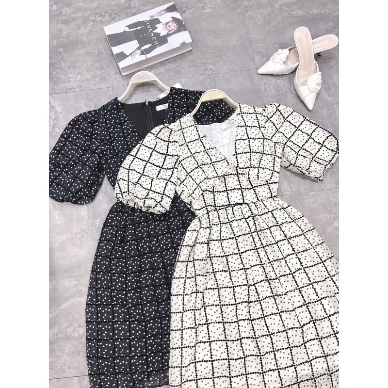 [Mã WASTMAY giảm 15% tối đa 30K đơn 150K] BÁN SỈ VÁY CỔ TIM TAY BỒNG VOAN HẠT 2M CHO NỮ | BigBuy360 - bigbuy360.vn