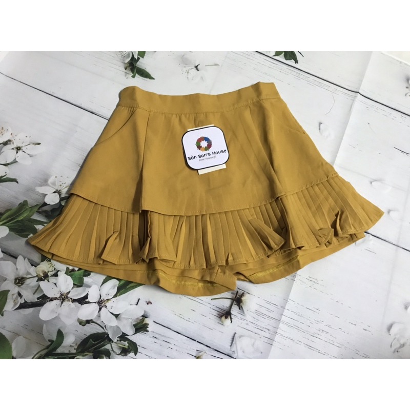 Chân váy hai tầng viền váy xếp ly chất vải dày dặn