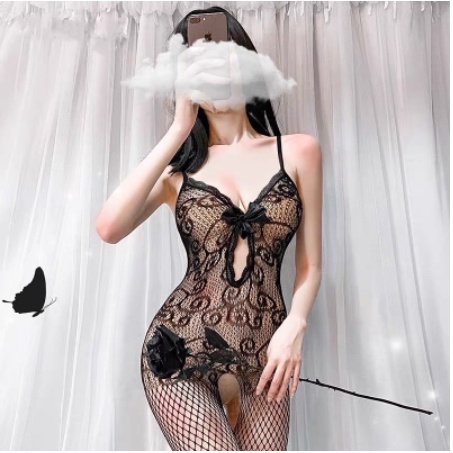 Bộ đồ ngủ ren lưới sexy/ đồ cosplay lưới nóng bỏng