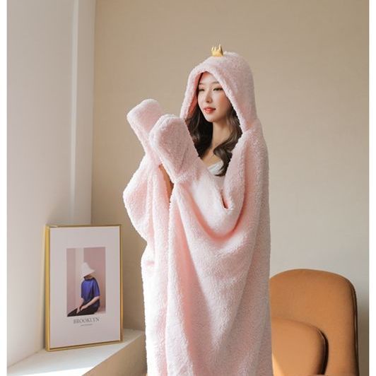 Chăn Choàng  Khăn Choàng Có Mũ Trùm Đầu Dày Dặn Dễ Thương Cho Học Sinh / Nhân Viên Văn Phòng