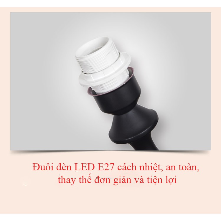 Đèn ngủ để bàn hoàng gia phong cách sang trọng, tinh tế thân đèn bằng kim loại, mũ đèn bằng vải [Bảo hành 1 năm]