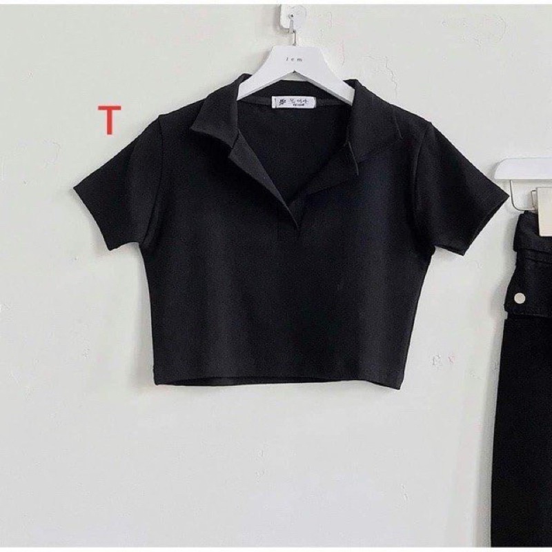 Áo Croptop Polo Basic CT14