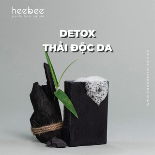 Xà phòng tắm Than Tre hoạt tính Heebee giúp Detox, thải độc da 100gr