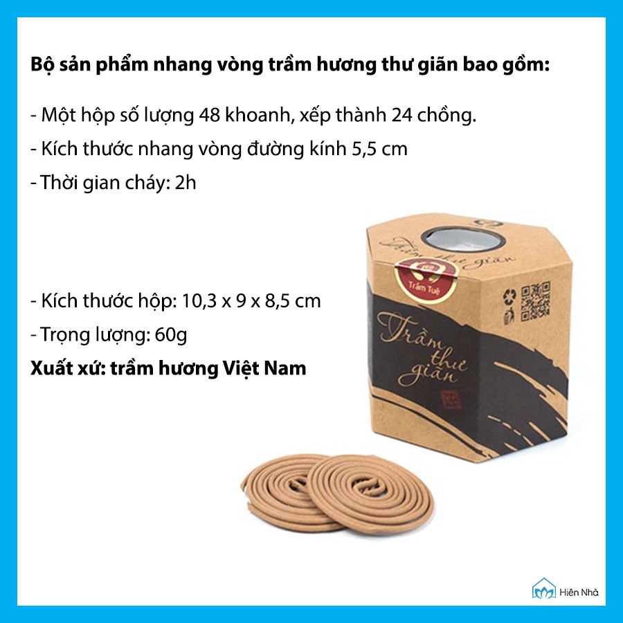 Trầm Tuệ, Trầm vòng thư giãn, hương vi sinh 100% tự nhiên, an toàn - Hiên Nhà