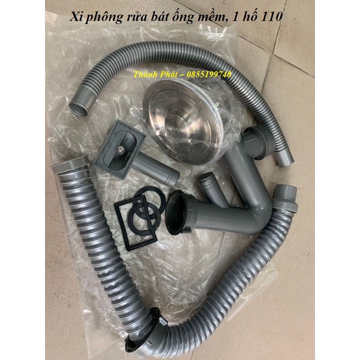 Xi phông chậu rửa bát, rửa chén ống mềm, hàng đẹp giá rẻ, có cả loại 1 và 2 thoát tràn