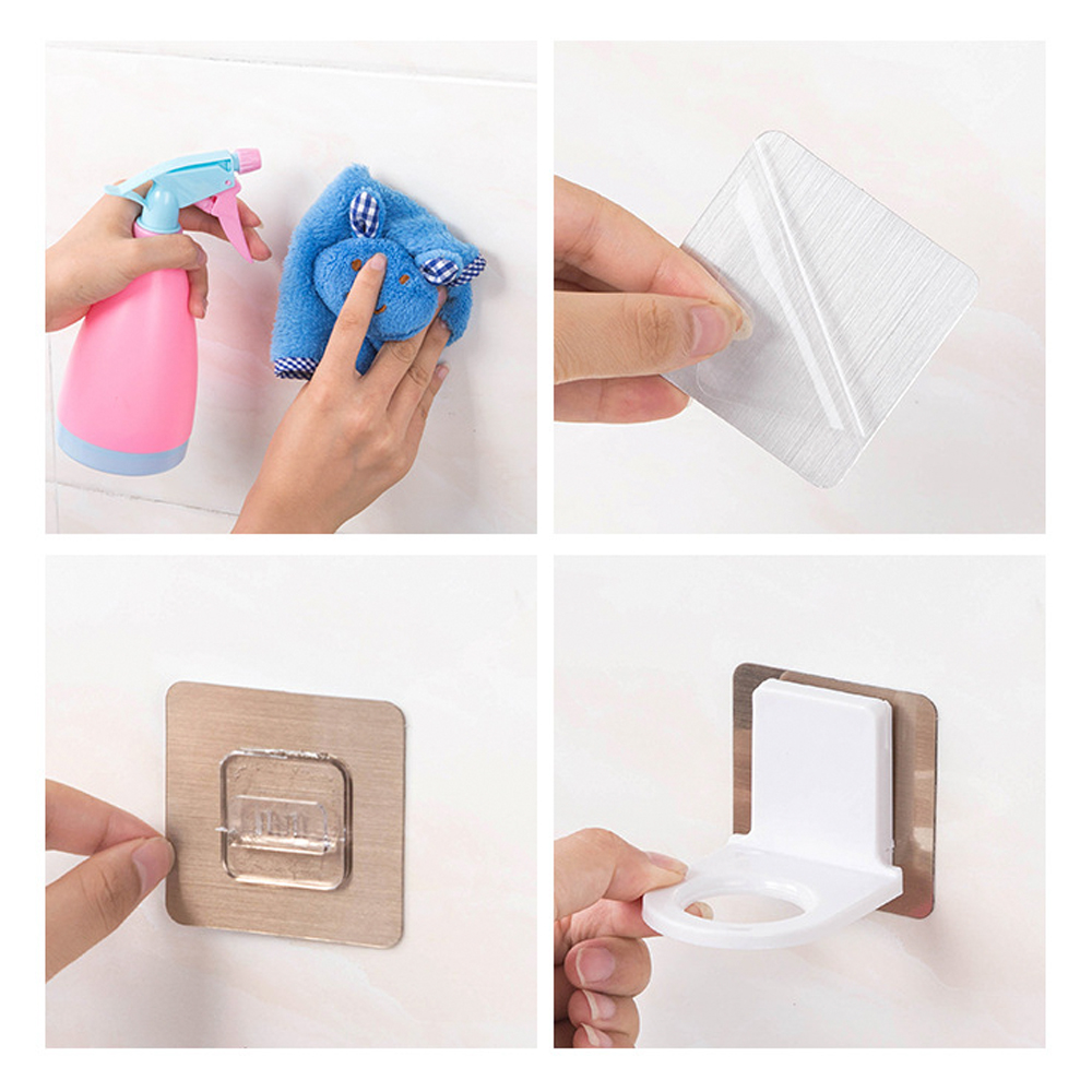 Wall Mounted Self Sticky Hooks /Wall Storage For Body Wash Shampoo Bottle / Wall Storage Strong Adhesive Hook / Power Plug Socket Hanger Holder