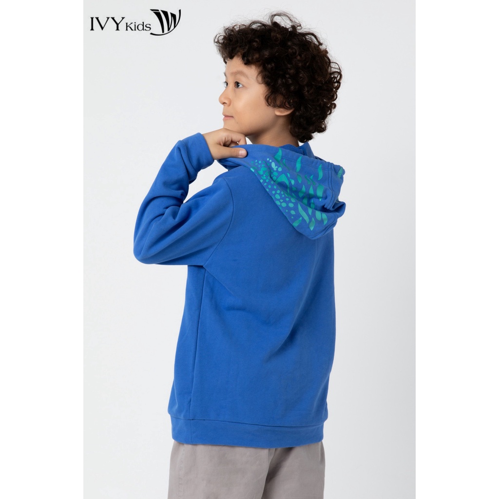Áo hoodie khủng long bé trai IVY moda MS 59K1175