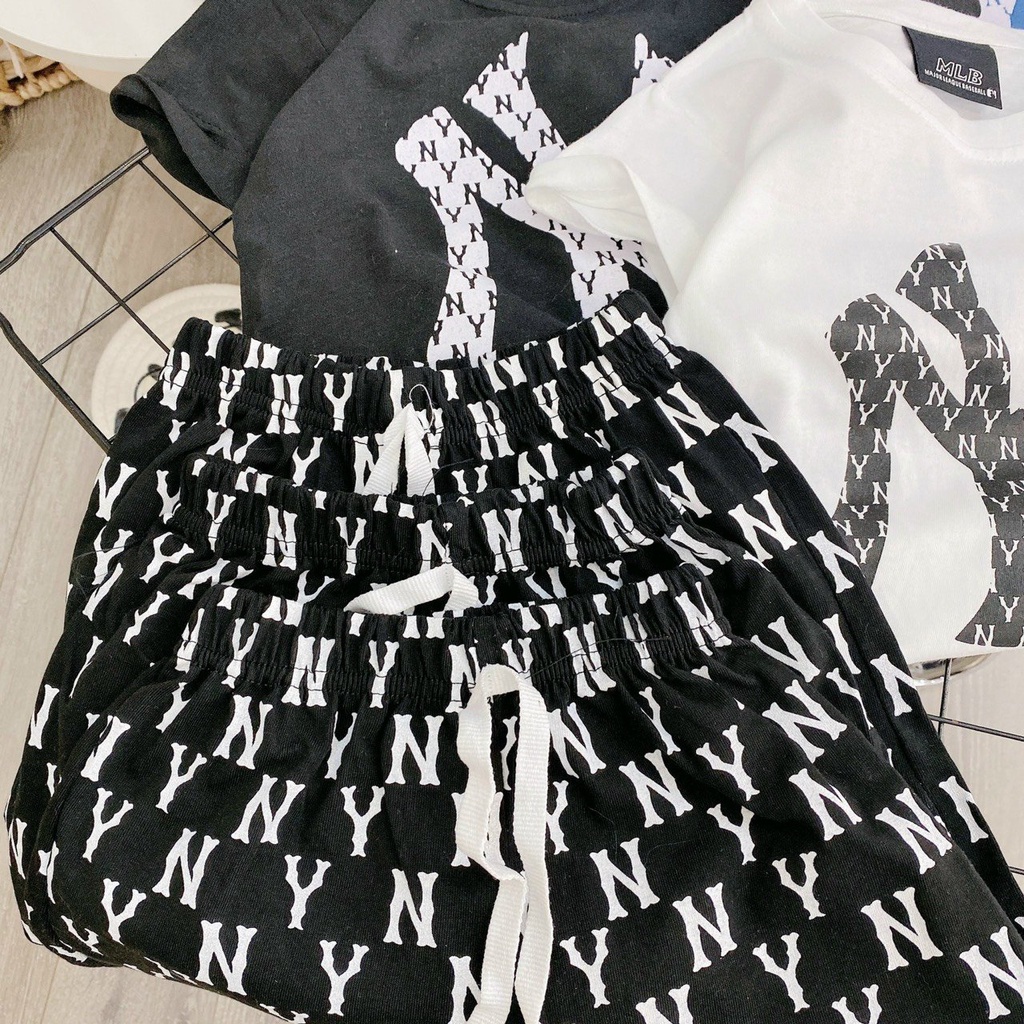 Bộ đồ quần áo cho bé trai cộc tay NY-Cún mặc mùa hè dáng lửng chất liệu cotton size trẻ em