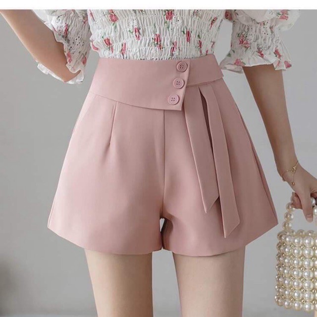 Quần Short Cao Cấp 2 Vạt Nơ 3 Cúc QNC078