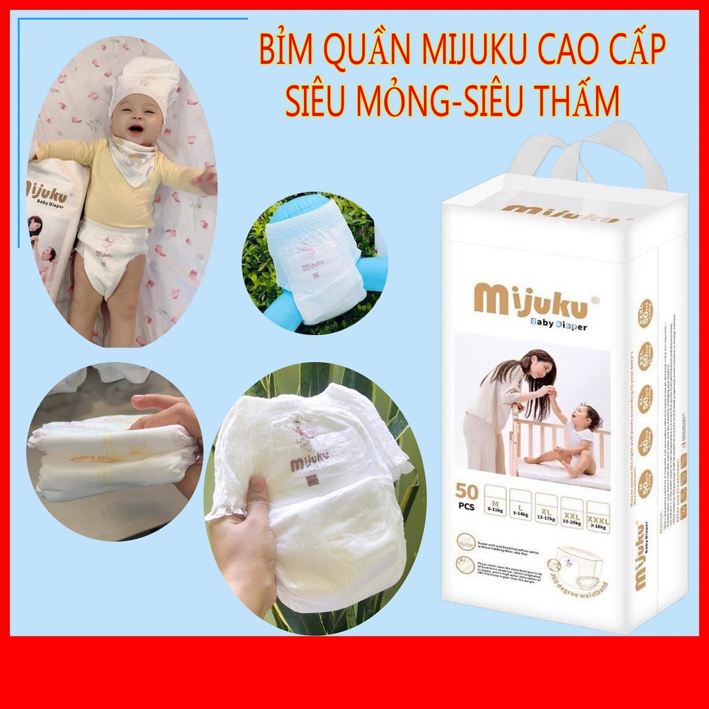 BỈM QUẦN MIJUKU CAO CẤP | Siêu Mỏng - Siêu Thoáng | MPS001 (Combo 100M Đủ Size M-L-XL-XXL)