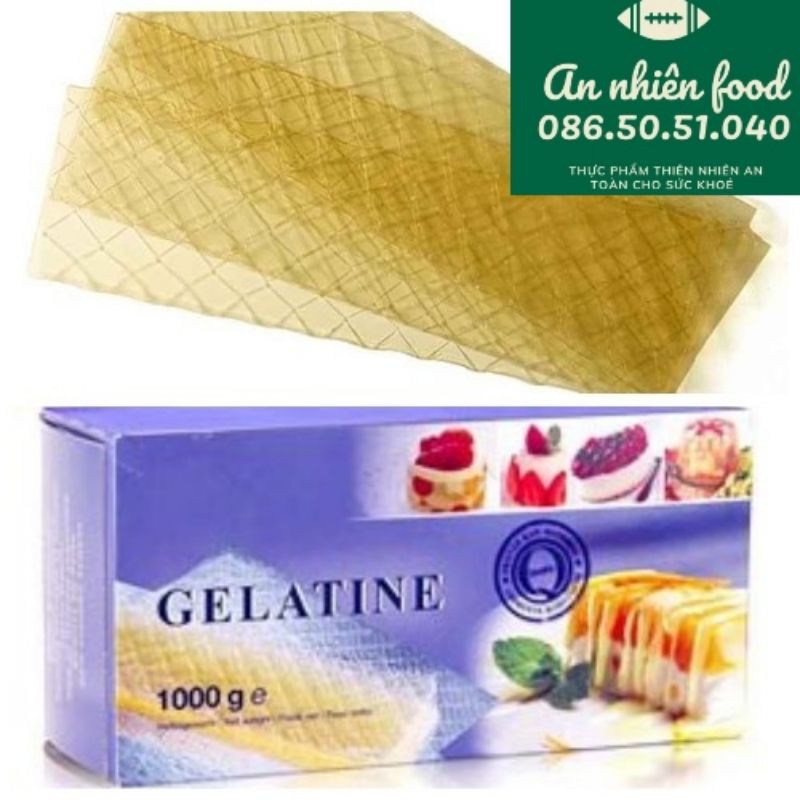 Gelatin 5 Lá Gelatine Đức lá đông dùng làm bánh