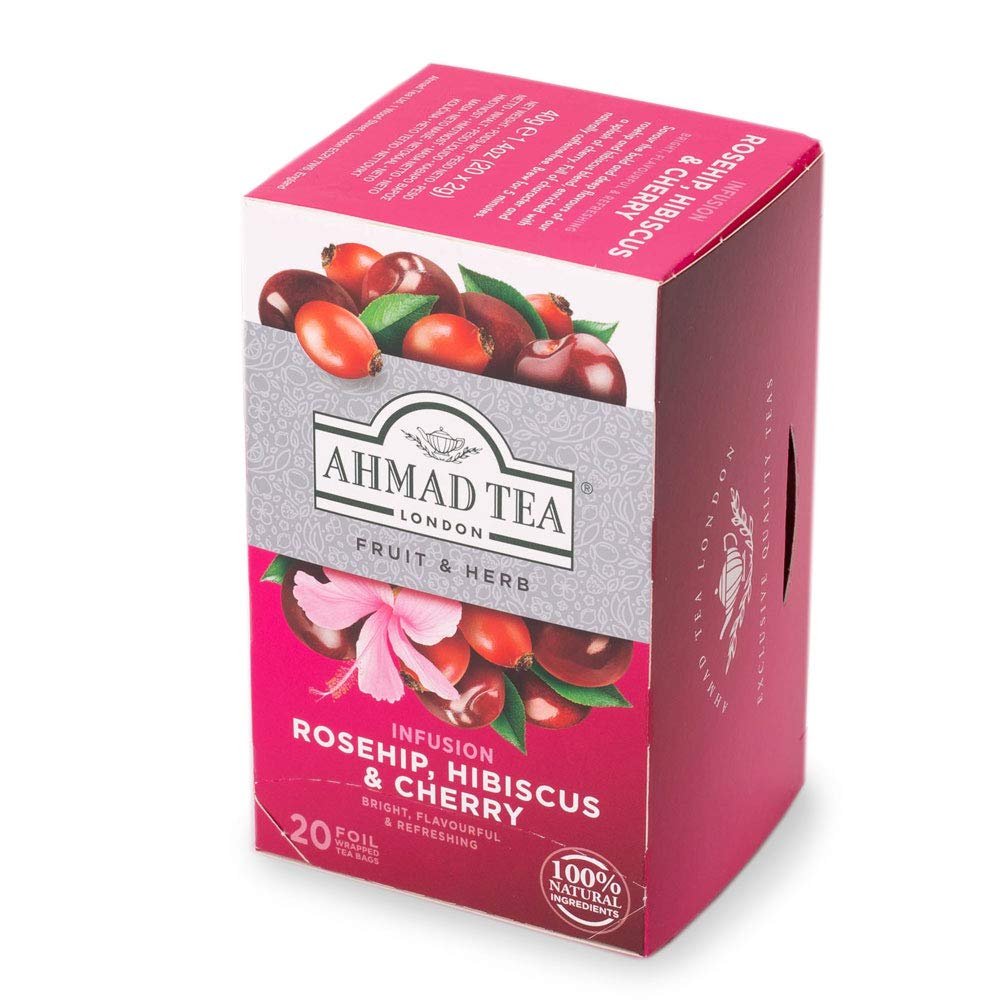 TRÀ AHMAD ANH QUỐC - ROSEHIP, CHERRY & HIBISCUS (40g) - Sự sảng khoái và hồi sinh từ bên trong