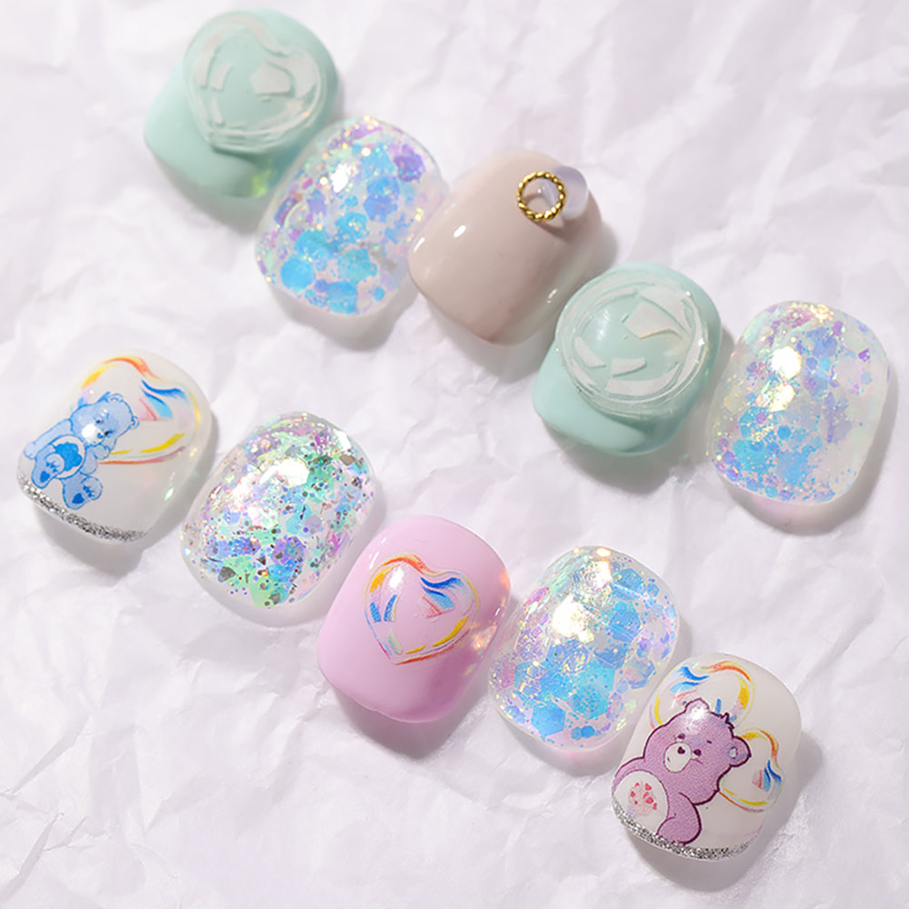 (Hàng Mới Về) Nhãn Dán Trang Trí Móng Tay 5D Trong Suốt Diy