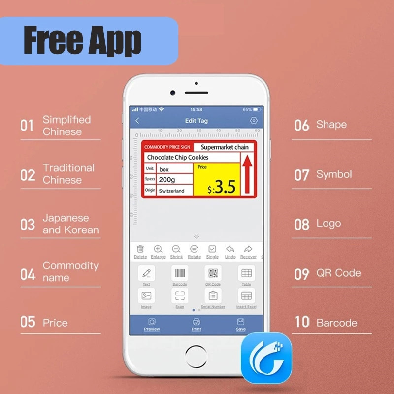 Máy in nhãn Niimbot B21 Máy in nhiệt Bluetooth cầm tay | BigBuy360 - bigbuy360.vn