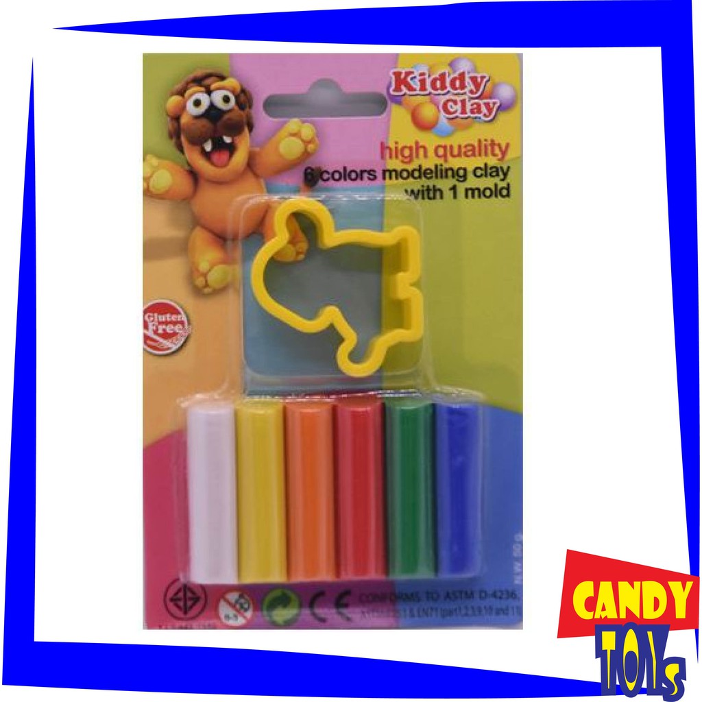 ĐẤT NẶN KIDDY CLAY 6 MÀU 50G +KHUÔNG HÌNH